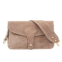 Torebka Damska Zamszowa Vera Pelle Imba Taupe