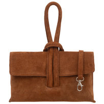 Torebka Damska Zamszowa Vera Pelle Nodo Brązowa