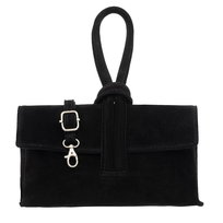 Torebka Damska Zamszowa Vera Pelle Nodo Czarna