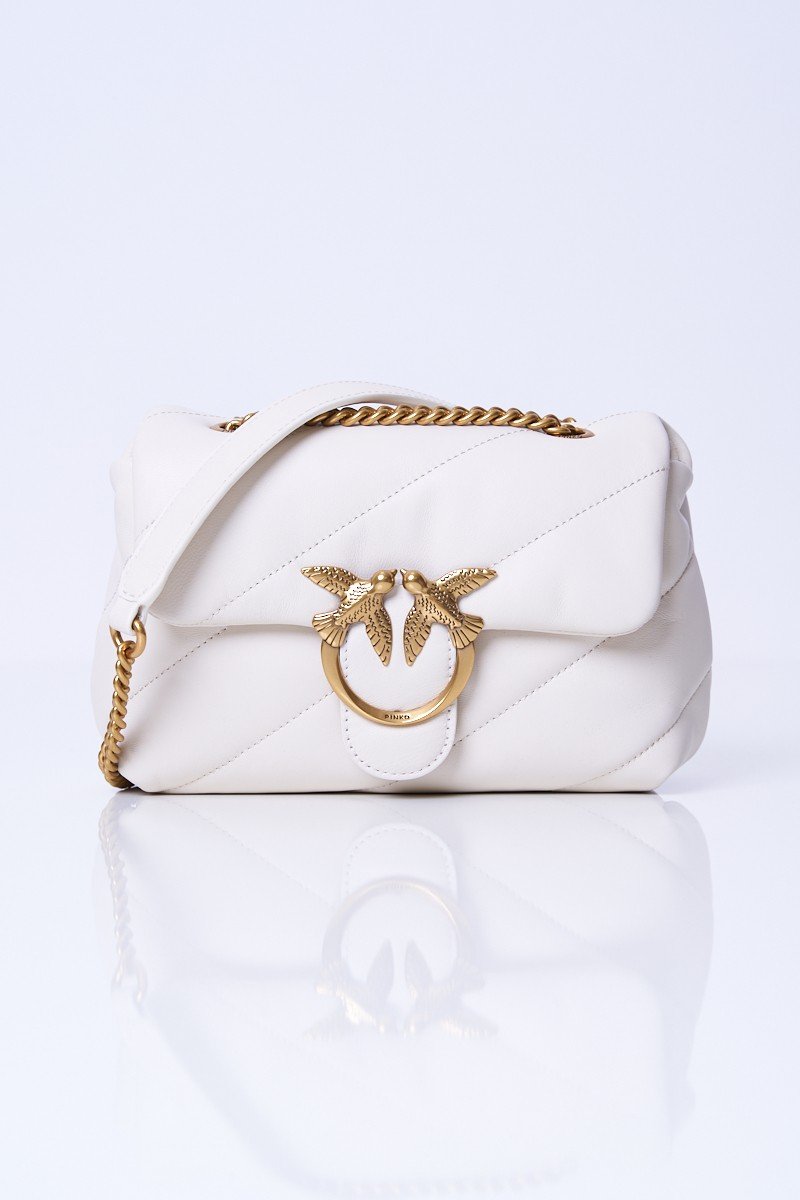 Pinko Torebka ecru LOVE MINI PUFF CL PINKO