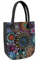 Torebka filcowa City Antracyt, nadruk Karuzela – shopperka damska, ekologiczny filc, zamek, mieści A4, udźwig do 10 kg, polska produkcja, ARCO Design