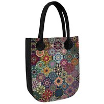 Torebka filcowa City Antracyt, nadruk Valencia – shopperka damska, ekologiczny filc, zamek, mieści A4, udźwig do 10 kg, polska produkcja, ARCO Design Bertoni