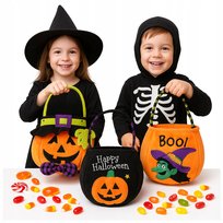 Torebka Halloween Wiaderko Na Cukierki Dynia Miękka Kolorowa 20 cm