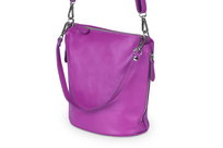 Torebka Listonoszka Skórzana Vera Pelle Miko Fuksja