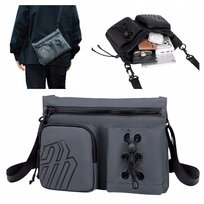 Torebka listonoszka szara stylowa młodzieżowa miejska na ramię wodoodporna modna praktyczna 3 l Arctic Hunter K00535Grey Arctic Hunter