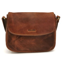 Torebka listonoszka typu saddle bag  - cognac