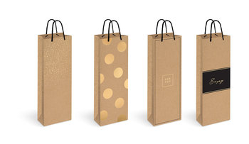 Torebka na butelkę Kraft Gold mix - Interdruk