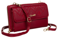 Torebka na ramię damska listonoszka crossbody na gotówkę i telefon portfel na pasku Cavaldi, czerwony
