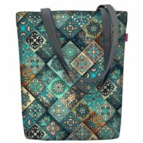 Torebka płócienna Sunny, nadruk Estera – shopperka damska, wodoodporna, zamek, mieści A4, udźwig do 10 kg, polska produkcja, ARCO Design 