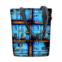 Torebka płócienna Sunny, nadruk Ingerencja – shopperka damska, wodoodporna, zamek, mieści A4, udźwig do 10 kg, polska produkcja, ARCO Design