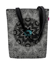 Torebka płócienna Sunny, nadruk Look – shopperka damska, wodoodporna, zamek, mieści A4, udźwig do 10 kg, polska produkcja, ARCO Design 