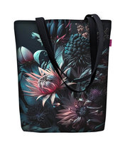 Torebka płócienna Sunny, nadruk Perla – shopperka damska, wodoodporna, zamek, mieści A4, udźwig do 10 kg, polska produkcja, ARCO Design 