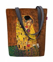 Torebka płócienna Sunny, nadruk Pocałunek – shopperka damska, wodoodporna, zamek, mieści A4, udźwig do 10 kg, polska produkcja, ARCO Design 