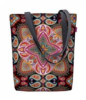 Torebka płócienna Sunny, nadruk Polka – shopperka damska, wodoodporna, zamek, mieści A4, udźwig do 10 kg, polska produkcja, ARCO Design