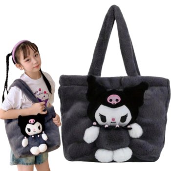Torebka Pluszowa Kuromi Sanrio Z POSTACIĄ TORBA NA RAMIĘ MIĘKKA LEKKA STYL - KRAK.JET