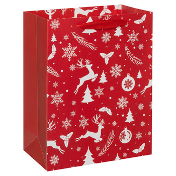 Torebka Prezentowa, Joyful Xmas, Czerwona, Rozmiar L - Empik
