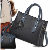 Torebka Skórzana Damska Czarna BAD&BAGS Na Ramię Torba Pojemna Elegancka inna (Inny)