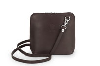 Torebka Skórzana listonoszka Vera Pelle Mini Choco