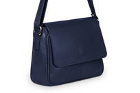 Torebka Skórzana Vera Pelle Bafta Granatowa