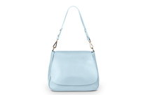 Torebka Skórzana Vera Pelle Dritto Błękitna