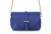 Torebka Skórzana Wieczorowa Vera Pelle Piccolo Niebieska