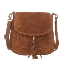 Torebka Skórzana Zamszowa Vera Pelle Vanita Brązowa