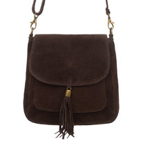 Torebka Skórzana Zamszowa Vera Pelle Vanita Choco