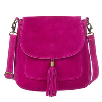 Torebka Skórzana Zamszowa Vera Pelle Vanita Fuksja