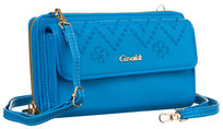 Torebko-portfel miejski na ramię damski portfel na karty i dokumenty z kieszenią na telefon Cavaldi, niebieski