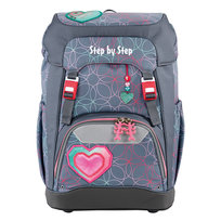 Tornister dla dziewczynki Step by Step GRADE GLITTER HEART serce szary