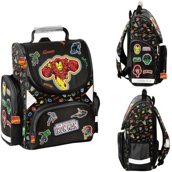 Tornister szkolny dla chłopca Marvel, ciemnoszary, Paso - Paso