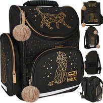 Tornister szkolny dla dziewczynki kot, czarny, Starpak 528941