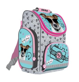 Tornister szkolny dla dziewczynki My Little Friend pies, szary, St.Majewski - St.Majewski