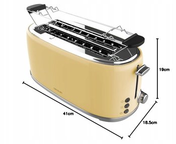 Toster Cecotec Toast&Taste 1600 Retro Double Beige żółty/złoty 1630 W - CECOTEC