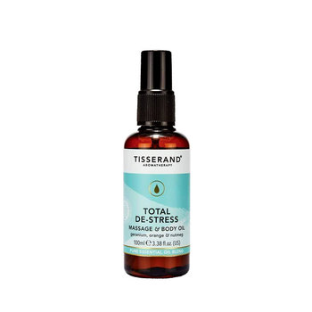 Total De-Stress Massage & Body Oil - Olejek do masażu Geranium + Pomarańcza + Gałka muszkatołowa (100 ml) - Tisserand