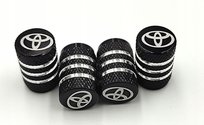 TOYOTA nakrętki na wentyle ALUMINIOWE kapturki wentylki 4szt.