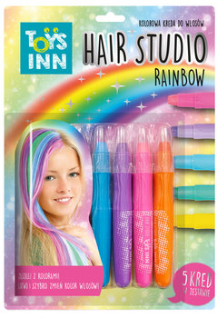 Toys Inn, Hair Studio, Kreda do włosów, Rainbow, 5 sztuk - toys inn