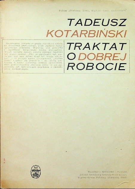 Kotarbiński Traktat O Dobrej Robocie Tekst www.empik.com