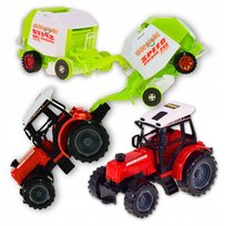 TRAKTOR CIĄGNIK MASZYNA ROLNICZA PRASA PRZYCZEPA FARMER ZABAWKA DLA DZIECI