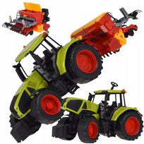 TRAKTOR CIĄGNIK MASZYNAROLNICZA PRZYCZEPA SIEWNIK FARMER ZABAWKA DLA DZIECI
