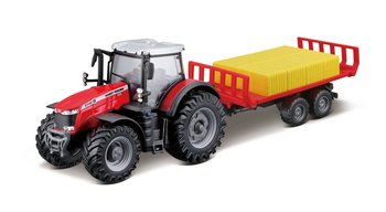 Traktor massey ferguson 8740s + przyczepa bburago - Bburago