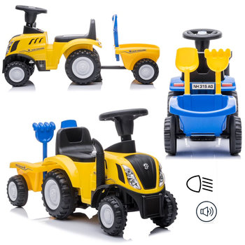 Traktor Na Licencji New Holland Jeździk Z Przyczepką Żółty Dla Dzieci Coil - COIL