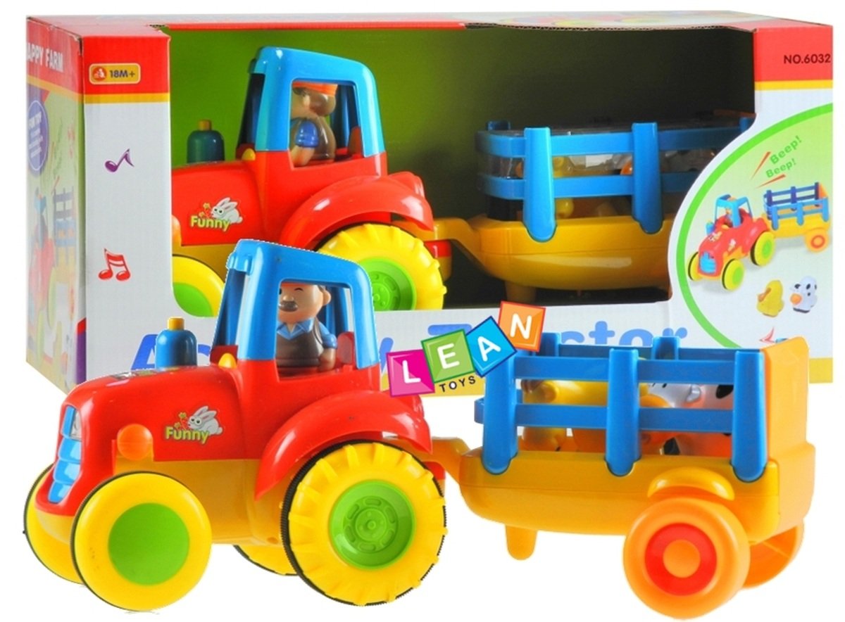 Zdjęcia - Auto dla dzieci LEAN Toys Traktor + przyczepa 