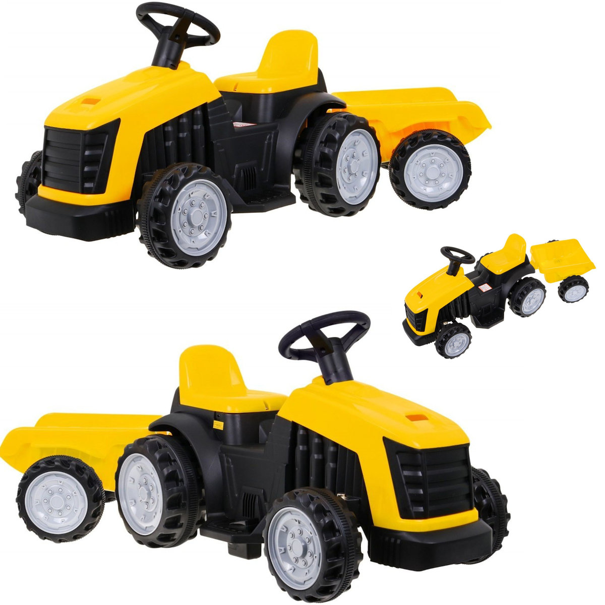 Фото - Ходунки Traktor z przyczepą jeździk na akumulator żółty COIL