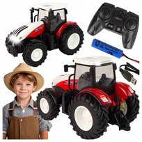 TRAKTOR ZDALNIE STEROWANY CIĄGNIK Z PŁUGIEM PREZENT DLA CHŁOPCA 4 5 6 LATKA