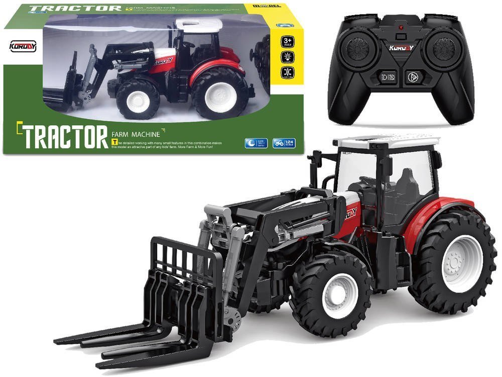 Фото - Машинка LEAN Toys Traktor Zdalnie Sterowany Widlak Rolniczy 2,4 G Gumowe Koła 