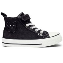 Trampki Dziecięce Jeansowe Czarne Wysokie Wygodne Na Rzepy Buty 31 Permani