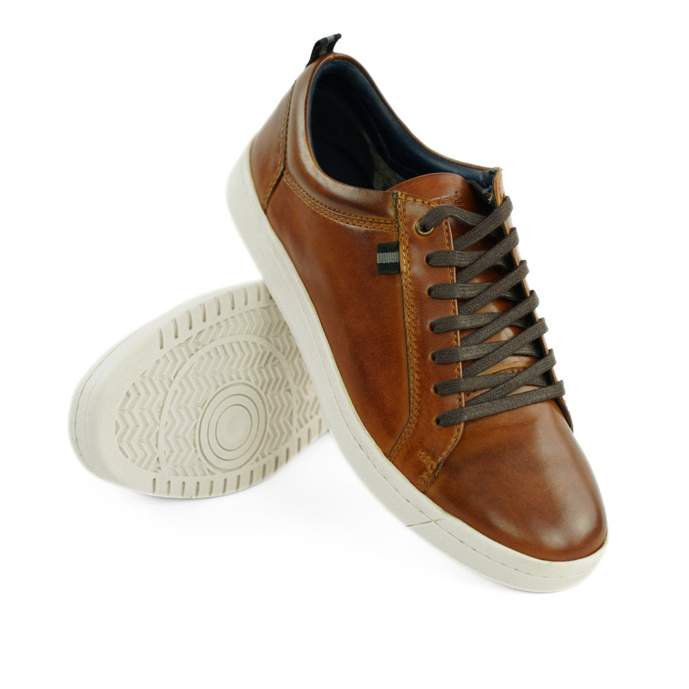 Solier Trampki męskie skórzane brązowe casual, rozmiar 43