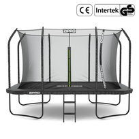 Trampolina Ogrodowa Prostokątna z Siatką Wewnętrzną Jump Pro Quadro 12FT 366cm - Zipro