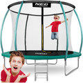 Trampolina ogrodowa trampolina dla dzieci z siatką wewnętrzną i drabinką Neo-Sport zielona, 10 FT/312 cm - Neo-Sport